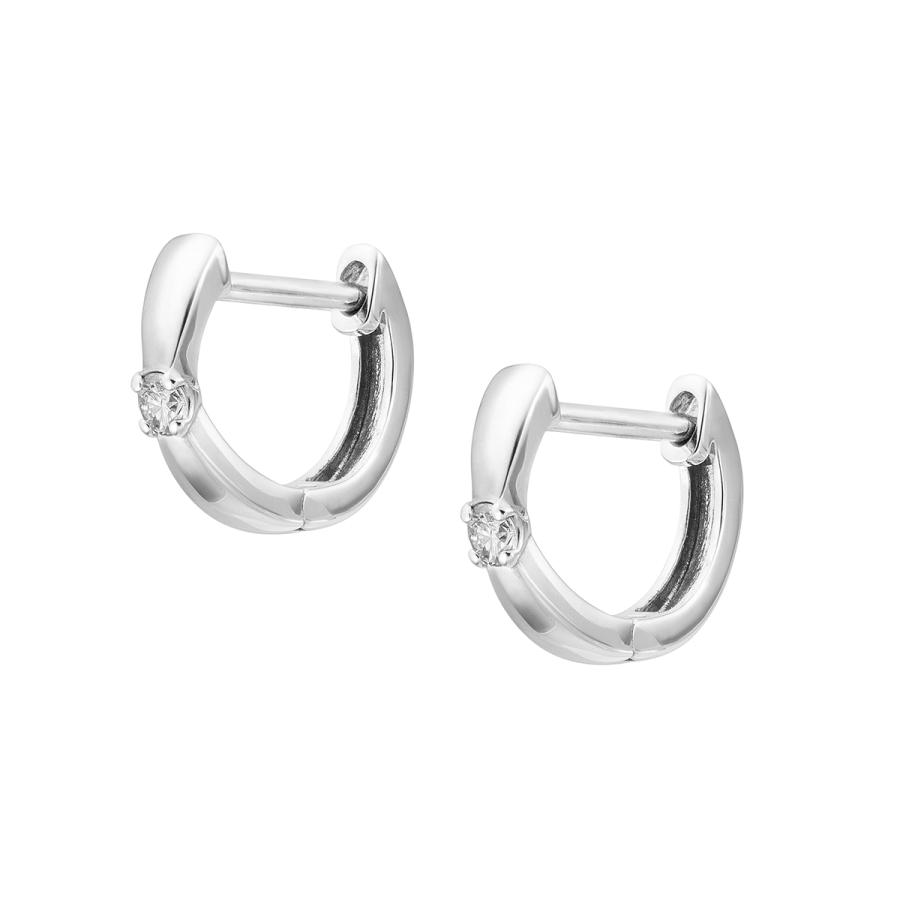 ジュエリーツツミ K10ホワイトゴールドダイヤモンドピアス フープ