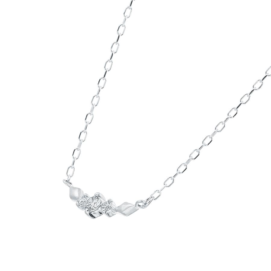 ジュエリーツツミ K10ホワイトゴールドダイヤモンドネックレス