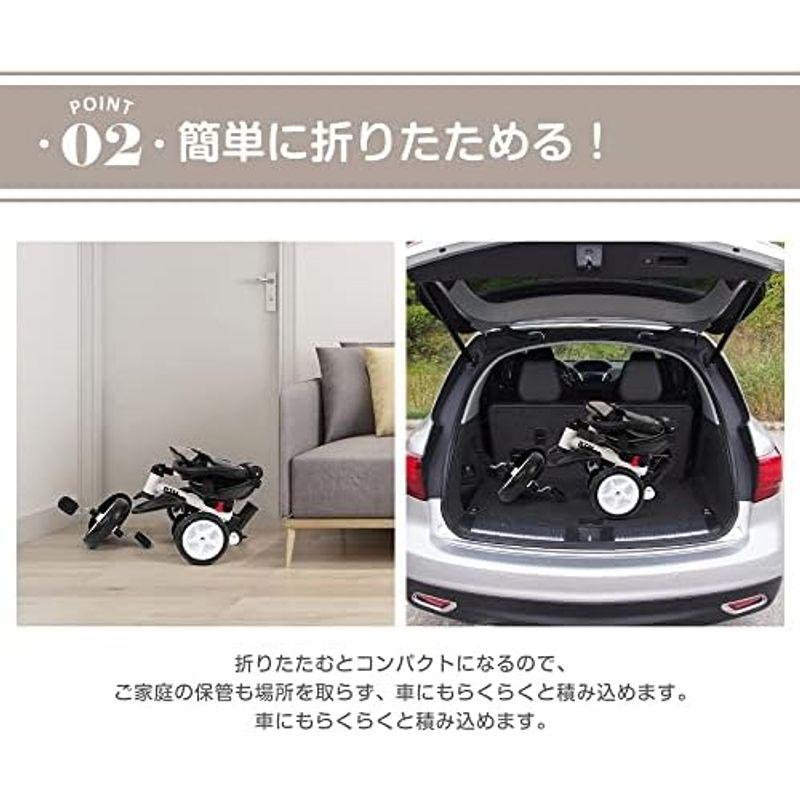 BTM 子供用三輪車 折りたたみ 三輪車 カバー ベビーカー 手押し棒付