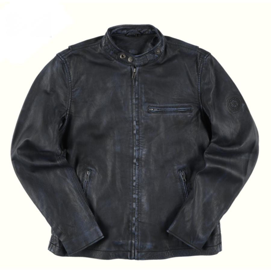 RIDEZ シングル ライダース レザージャケット シープスキン ブラック L