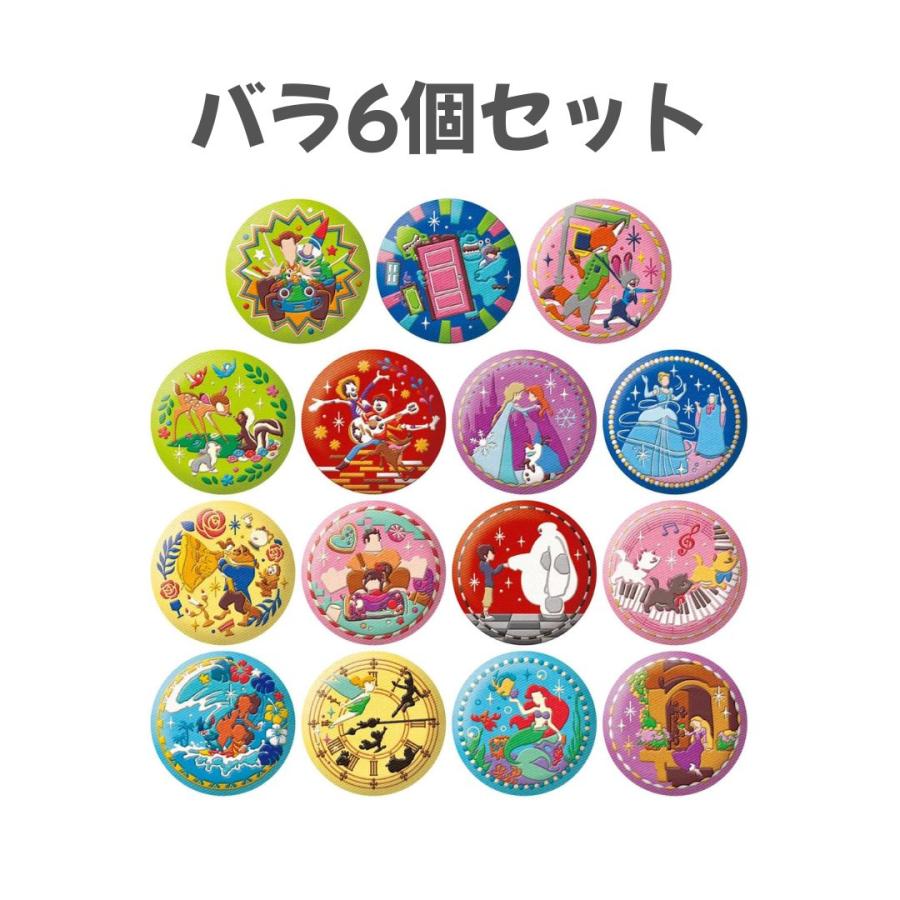 バラ6個セット Disney Characters 刺繍缶バッジビスケット2 長崎倉庫