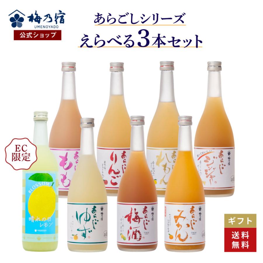 梅乃宿酒造 梅乃宿 公式店 選べるあらごし3本セット 720ml×3本 セット