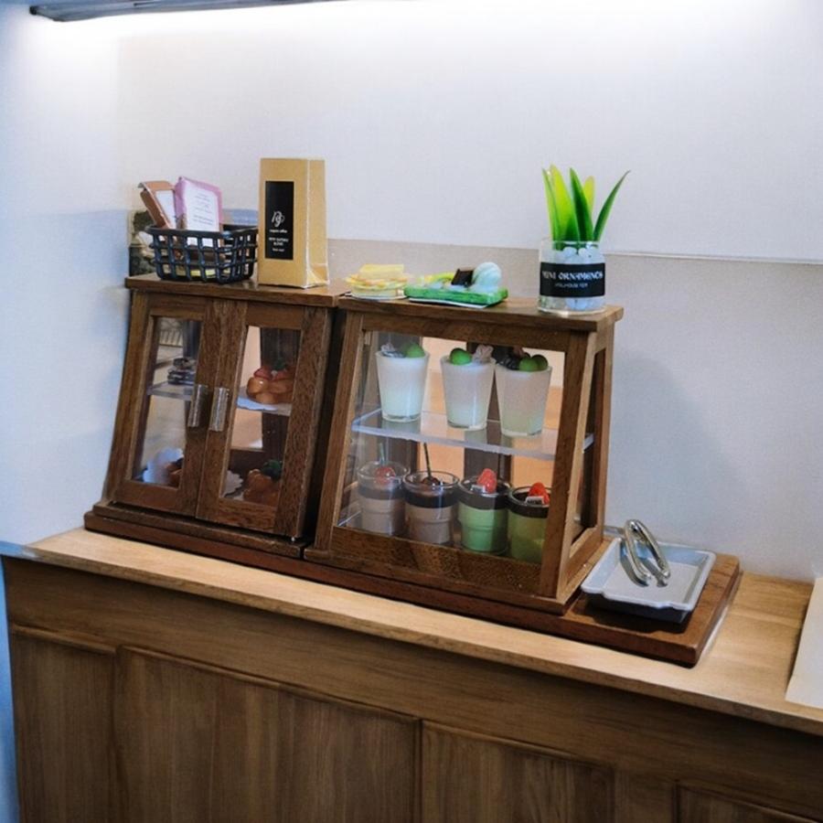 ameo）古いガラスケース 小型 ショーケース 2段ラック 当時物 ameo