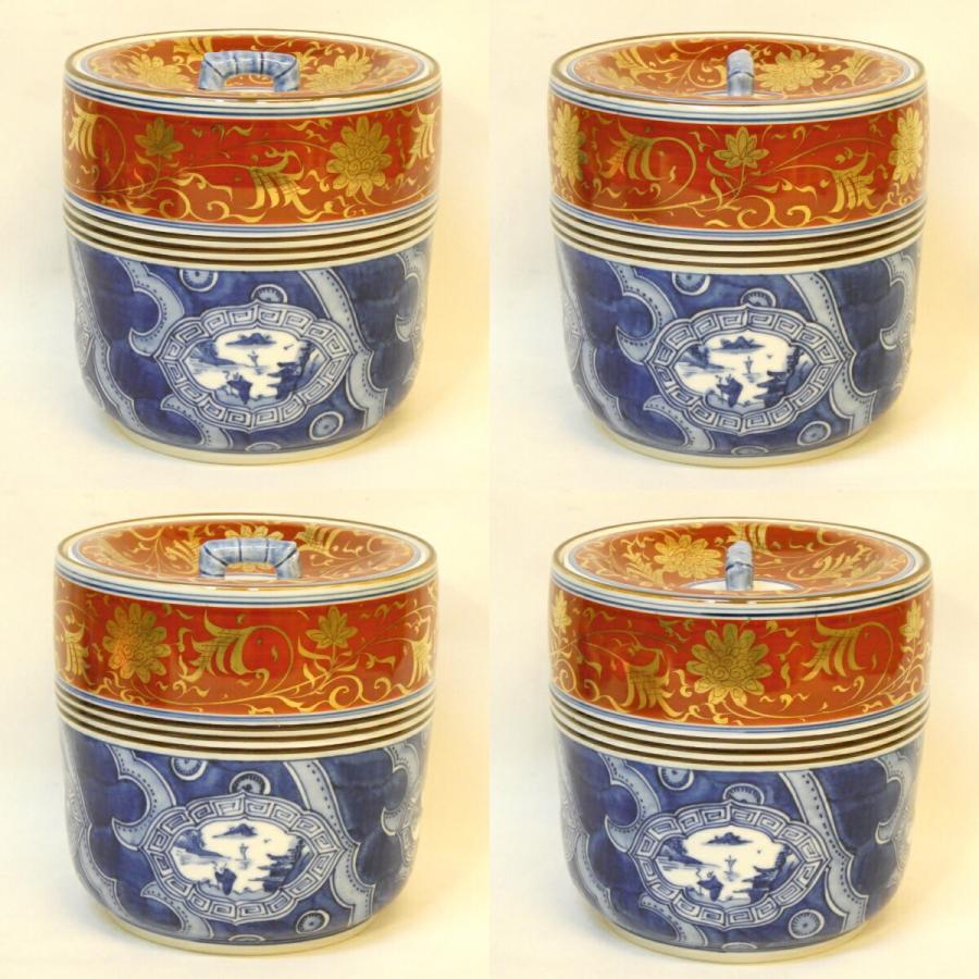 安南 染付 絞手 阿古陀形 茶入 茶道具 合せ箱 染付 安南茶碗