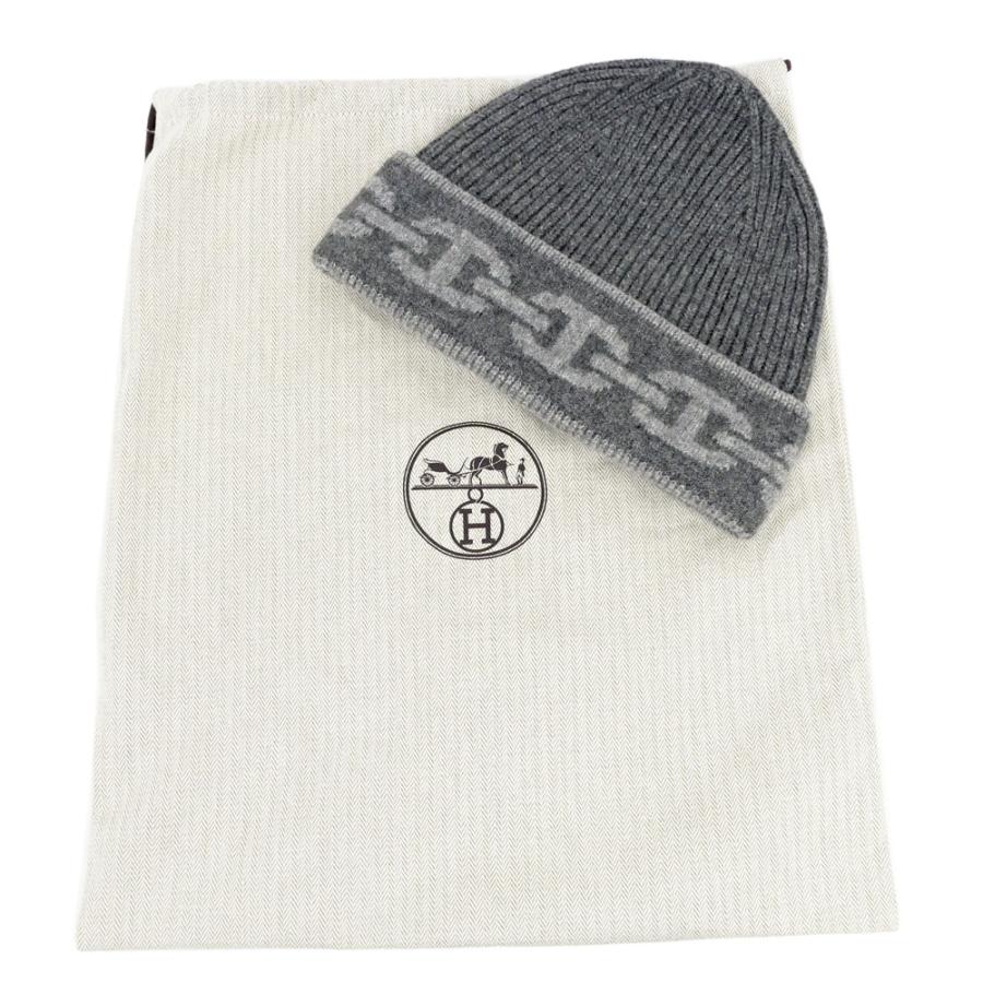 名東】エルメス ニットキャップ ヘブン シャルボン フランネルグレー L