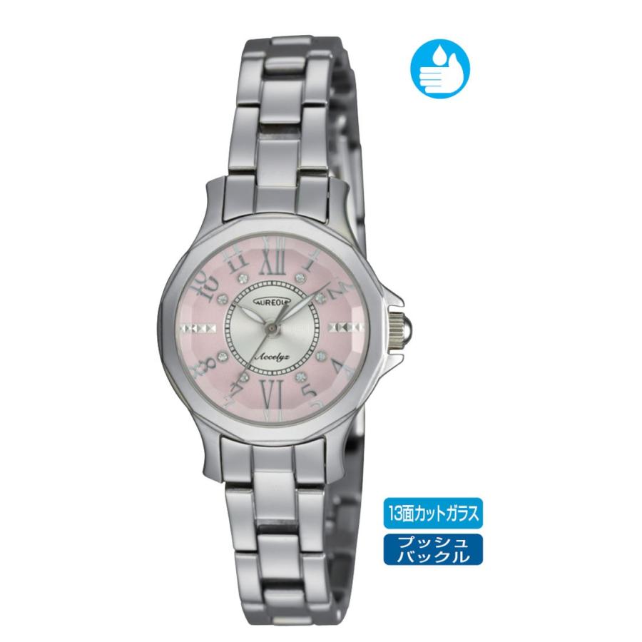 AUREOLE（オレオール）アクセリーゼ13面カットガラス3針クォーツ