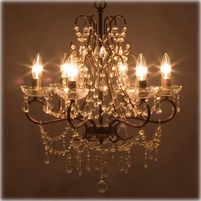 シャンデリア 6灯 led 対応 天井 照明 アンティーク レトロ ゴージャス