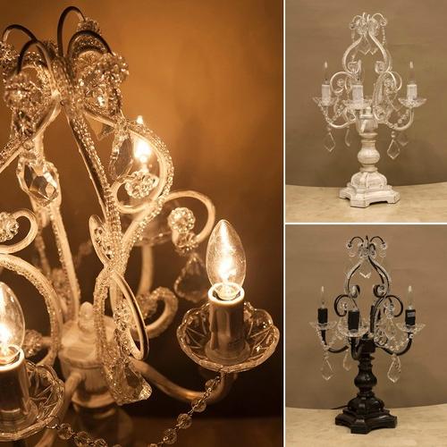 テーブルライト LED 対応 ガラス シャンデリア 4灯 テーブルランプ