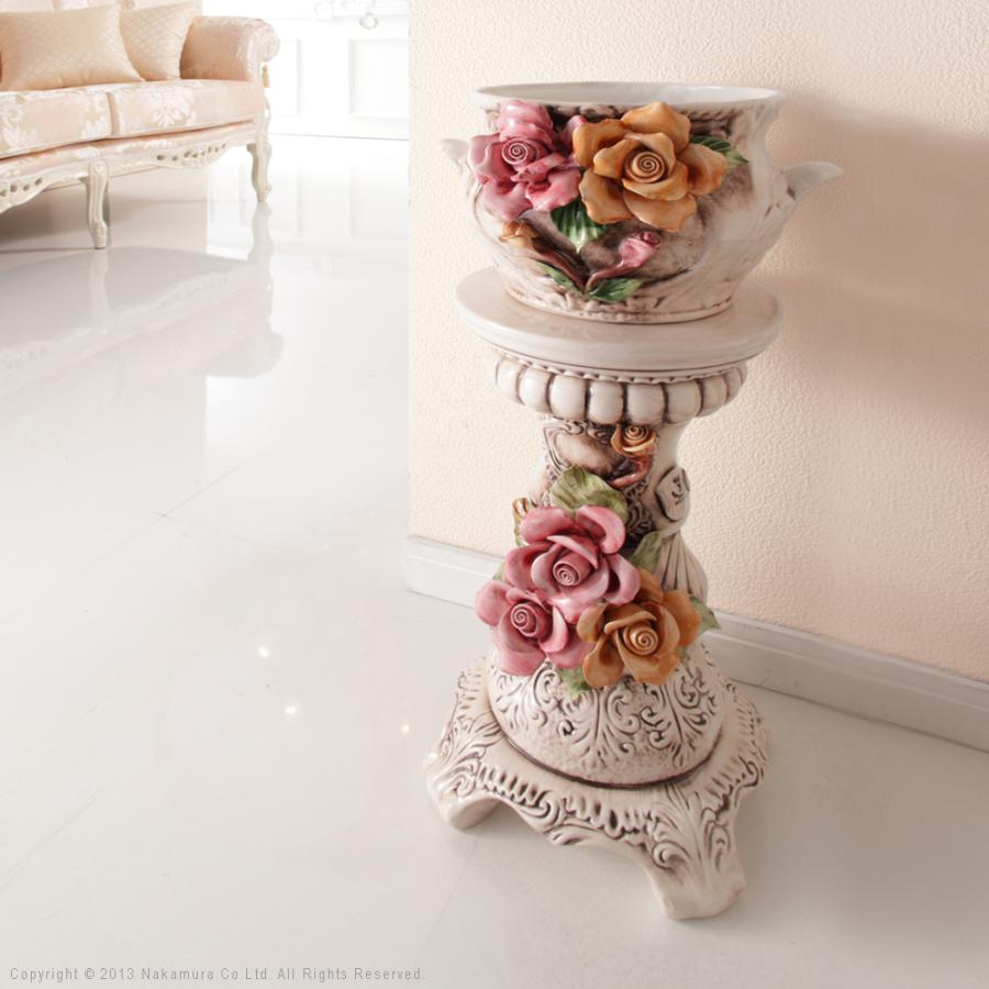 プランターラック コラムポット 陶器 スタンド ヨーロピアン 中世