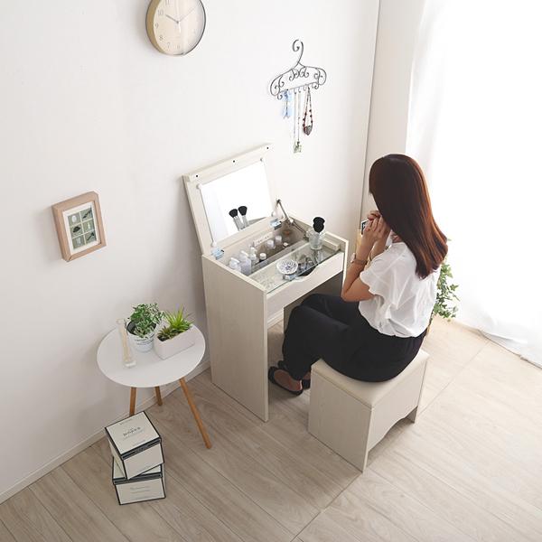 ドレッサー スツール付き 椅子セット 化粧台 ミラー 鏡 収納 引き出し