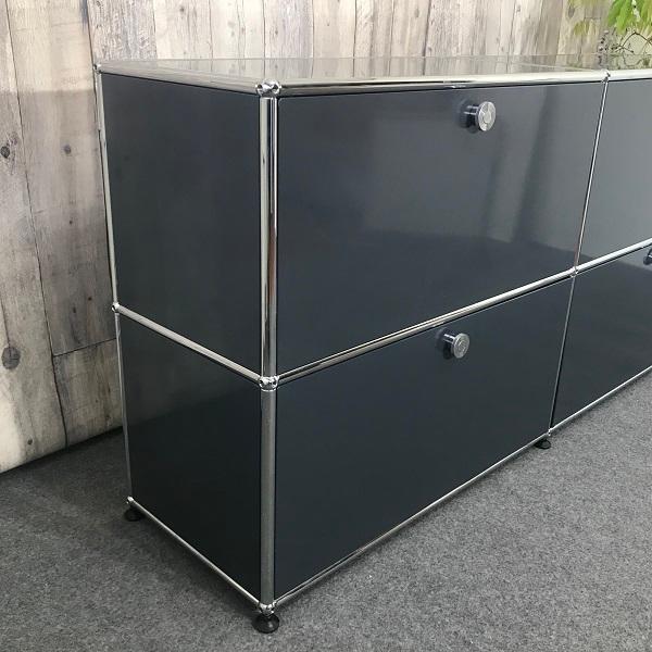 中古 USMハラー｜キャビネット テレビボード 2列2段 アントラサイト