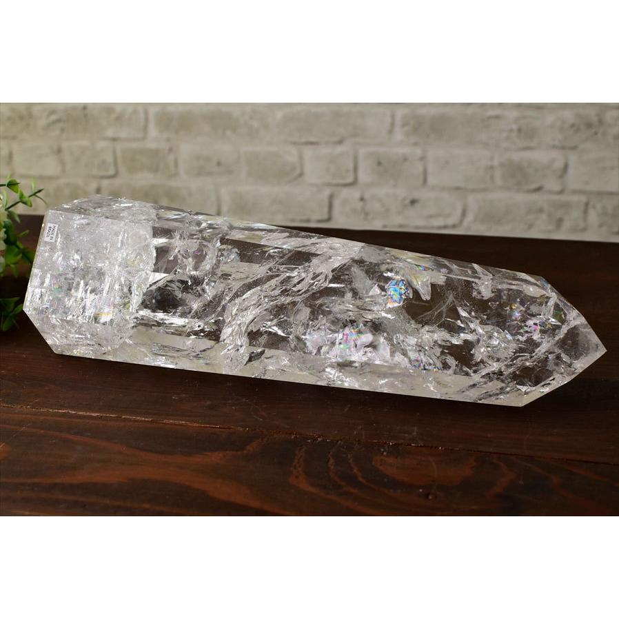 水晶 特大 AAAAA (約2.86kg) 六角柱 ポイント 極上虹入り バイーア州