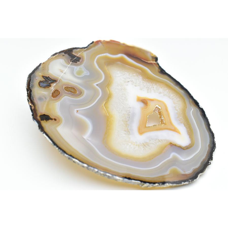 アゲート 瑪瑙 スライス (約252.4g／約175mm) 中判サイズ ブラジル産