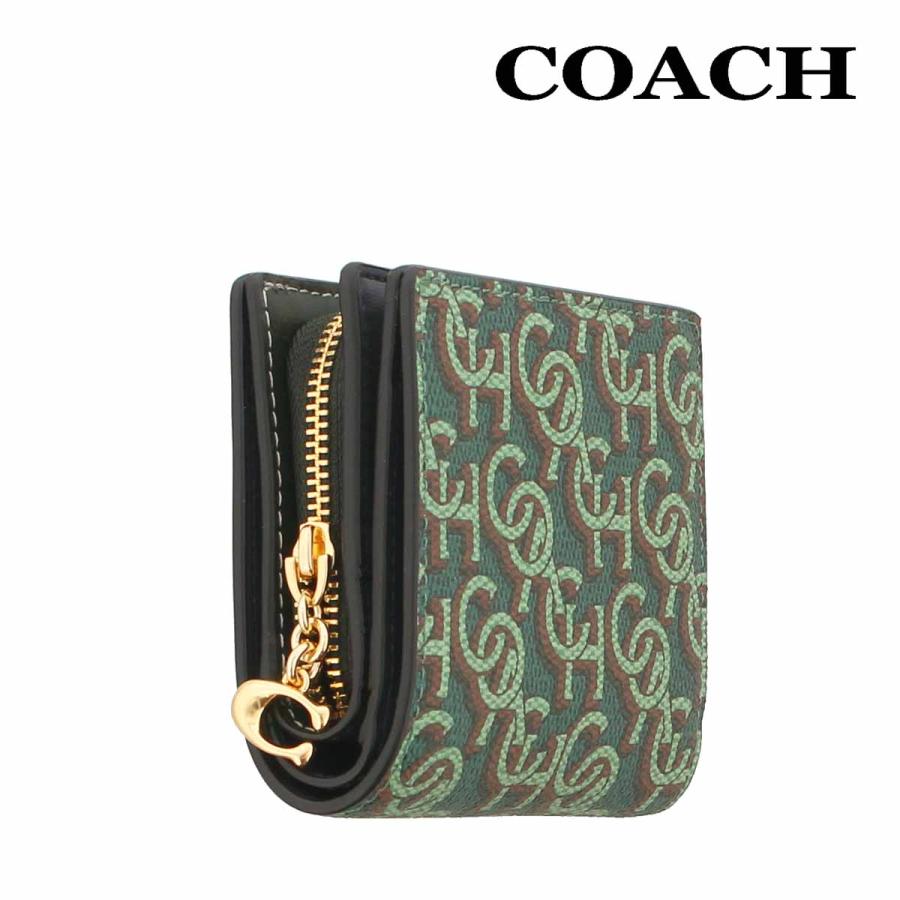COACH（コーチ） 財布 二つ折り COACH CF522 グリーン シグネチャー