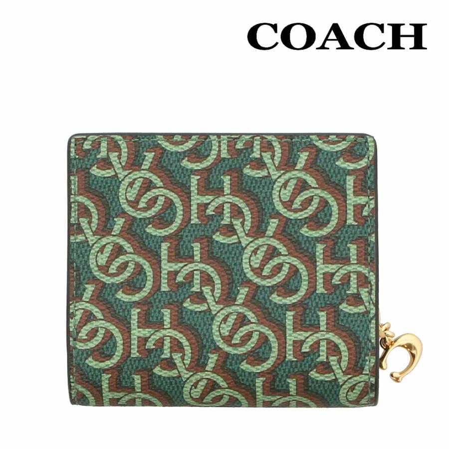 COACH（コーチ） 財布 二つ折り COACH CF522 グリーン シグネチャー