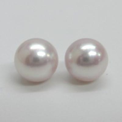 花珠級 アコヤ真珠 7.5-8.0mm ピンク系 ピアス 純チタン 金具変更可能