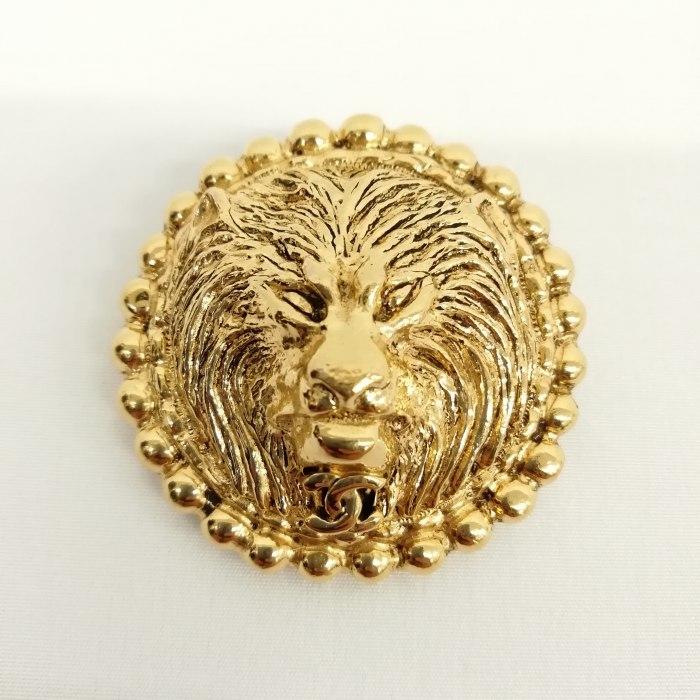 ☆CHANEL☆ヴィンテージ ライオン 太陽 ゴールドピンブローチ