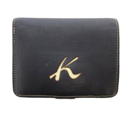 Kitamura（キタムラ） 二つ折り財布 レザー 本革 黒 ブラック ベージュ