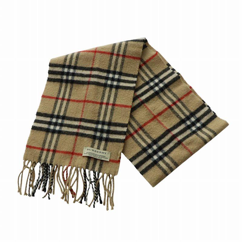 Burberry イングランド製 モヘア マフラー ノバチェック カシミア100