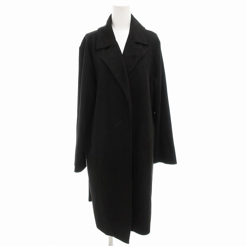 ZARA（ザラ） チェスターコート ジャケット ボタンレス ロング L 黒