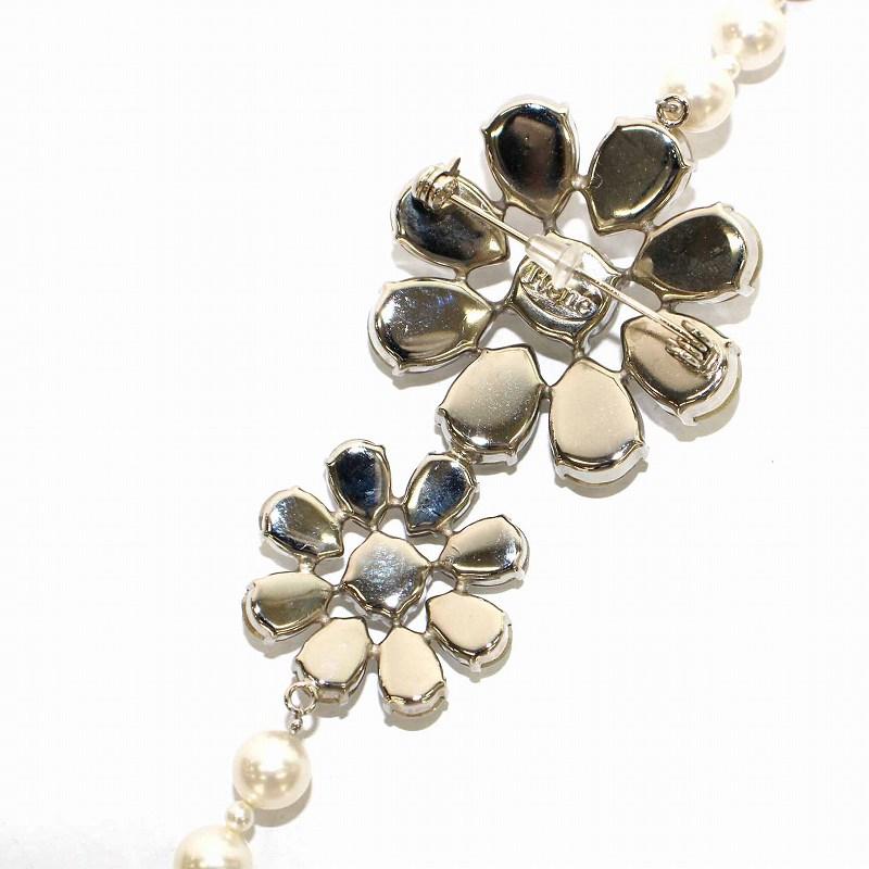 Rene ルネ ブローチ フェイクパール ビジュー シルバーカラー Rene