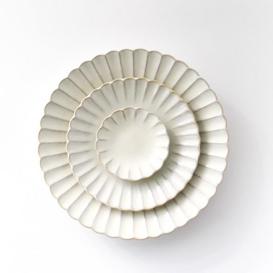 食器 皿 プレート 器 花型プレート ホワイト ライトブルー おしゃれ