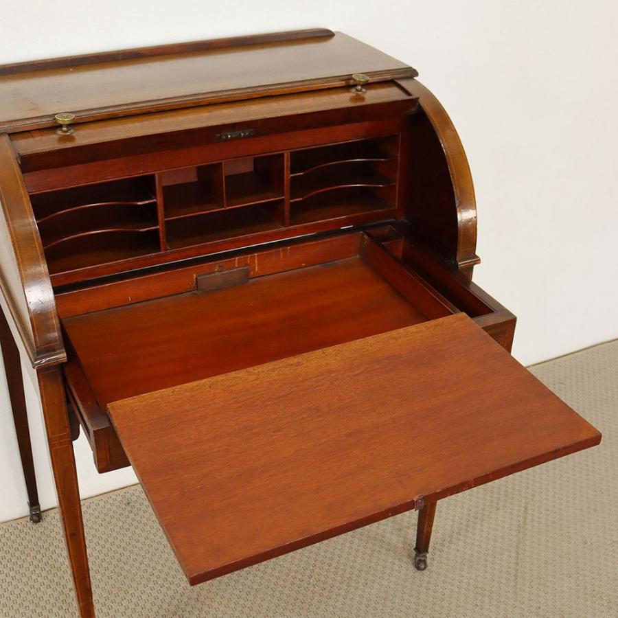 ロールトップ・ライティングデスク 英国 アンティーク マホガニー材