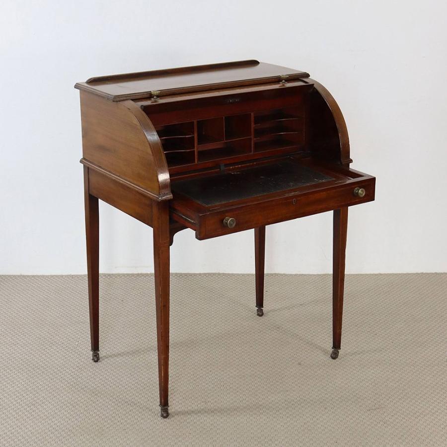 ロールトップ・ライティングデスク 英国 アンティーク マホガニー材