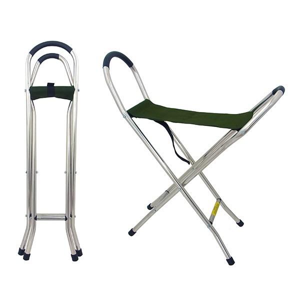 杖 になる 椅子 四脚 リンデンレジャー 軽量 1kg 座れる つえ ステッキ