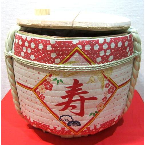 空樽蓋取れ2斗(36L)寿花柄上げ底18L備品無し 鏡開き樽酒 酒樽 : 樽吉枡