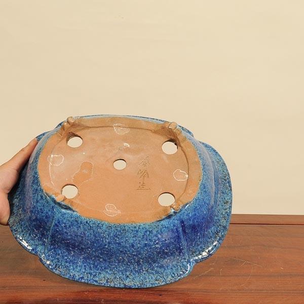 秀峰 楕円 太鼓 盆栽鉢 やや大きめ 秀峰 楕円 太鼓 盆栽鉢 やや大きめ