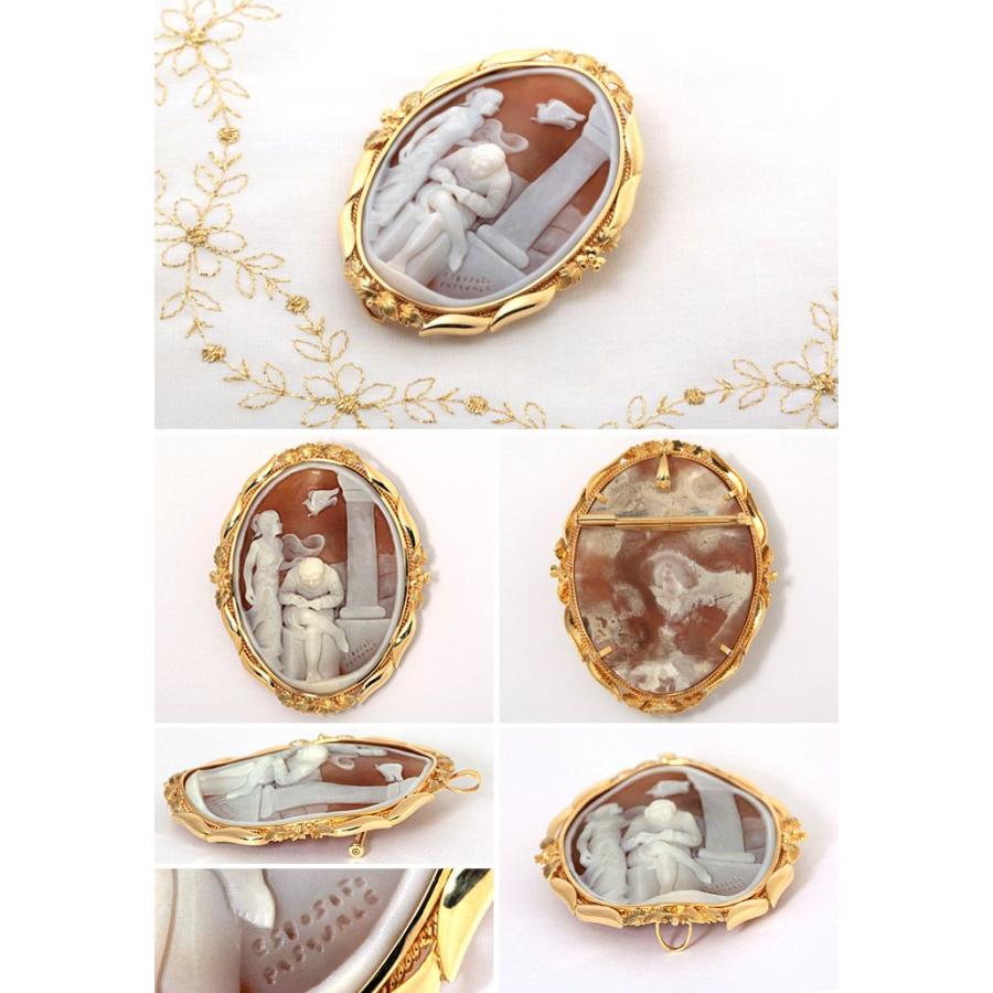 K18 シェルカメオ ブローチ ペンダント : 宝寿堂 Yahoo!店 - 通販