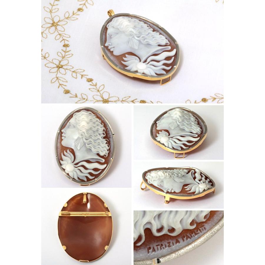 K18 プラチナ シェルカメオ ブローチ ペンダント : 宝寿堂 Yahoo!店