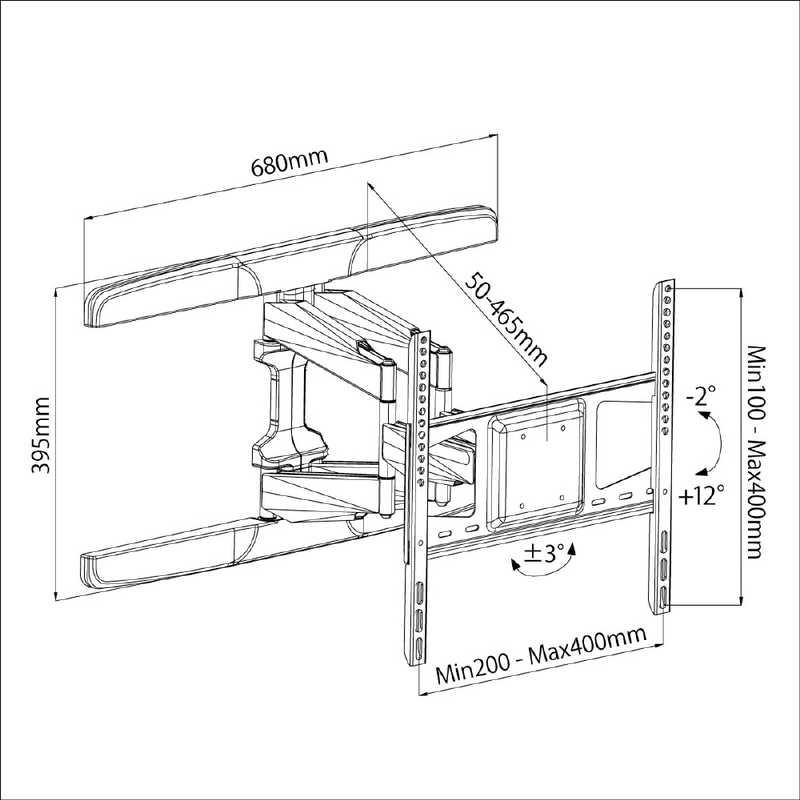 スタープラチナ テレビ壁掛け金具 37-65インチ対応 TVセッターフリー