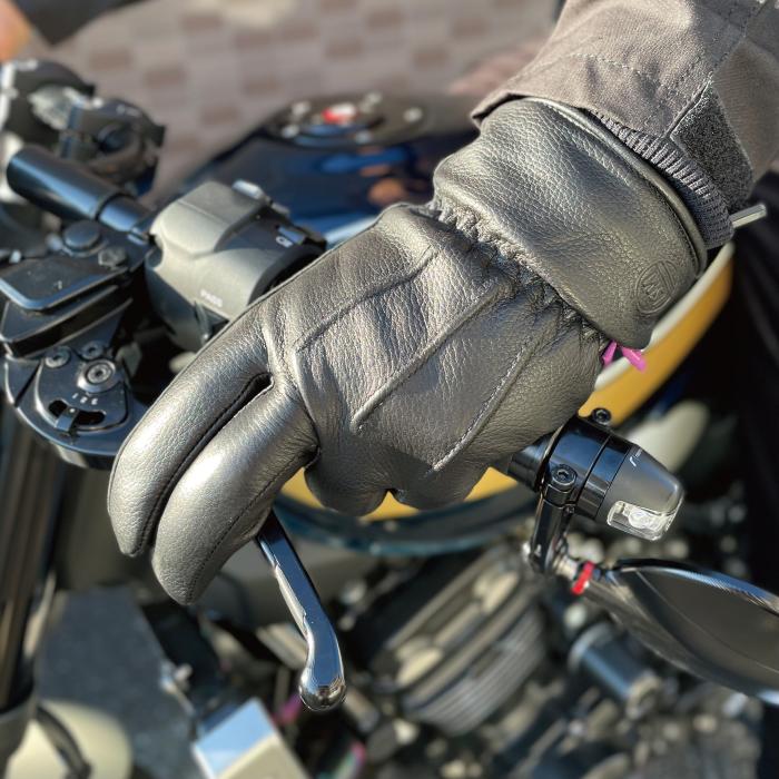 バイク グローブ 冬 革 ウィンターグローブ レザー 防寒 防風 防水 透