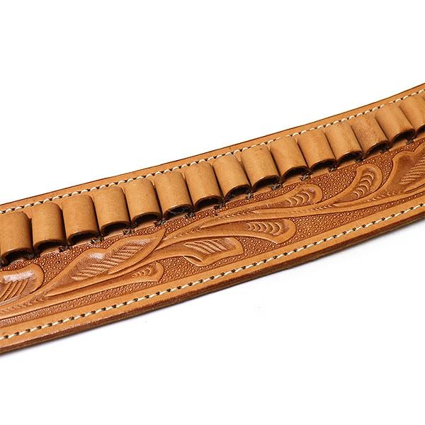 カービングレザーガンベルト 38口径用 (ナチュラル) GB-38NAT 34-42