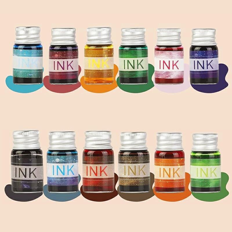 ガラスペンセット ペン1本+インク12色 /ペン2本+インク12色+ペン置き1