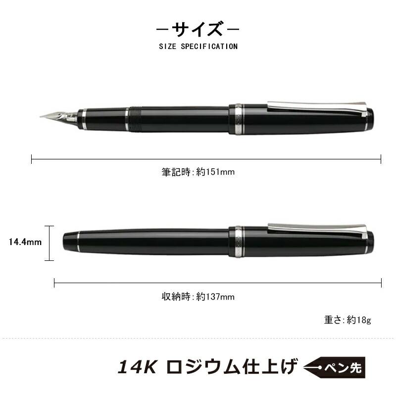 エラボー パイロット PILOT 樹脂軸 キャップ式万年筆 14K ロジウム