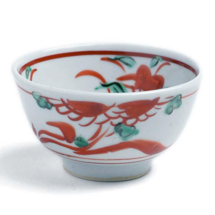 九谷焼：呉須赤絵牡丹文茶碗・須田菁華《汲出・9.0cm》 : 和食器の愉し