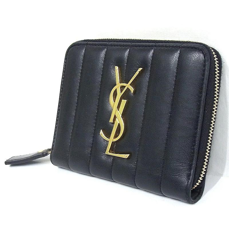 SAINT LAURENT サンローラン YSL ミニラウンドファスナー財布 レザー