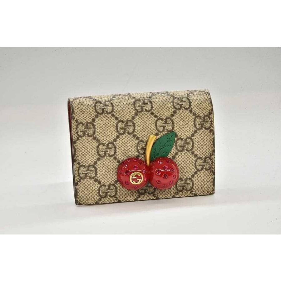 GUCCI（グッチ） GGスプリーム チェリー ミニウォレット 二つ折り財布