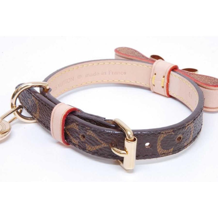 ヴィトン モノグラム コリエ バクスターXS リボン付 小型犬用首輪