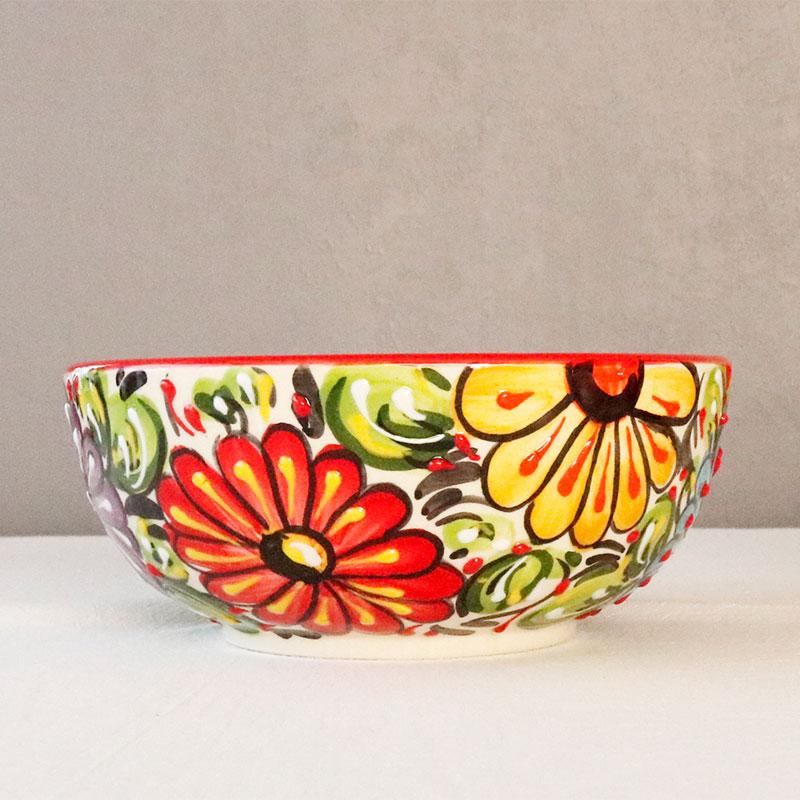 ボウル 18cm 食器 陶器 おしゃれ 中鉢 サラダボウル 丼 レッド