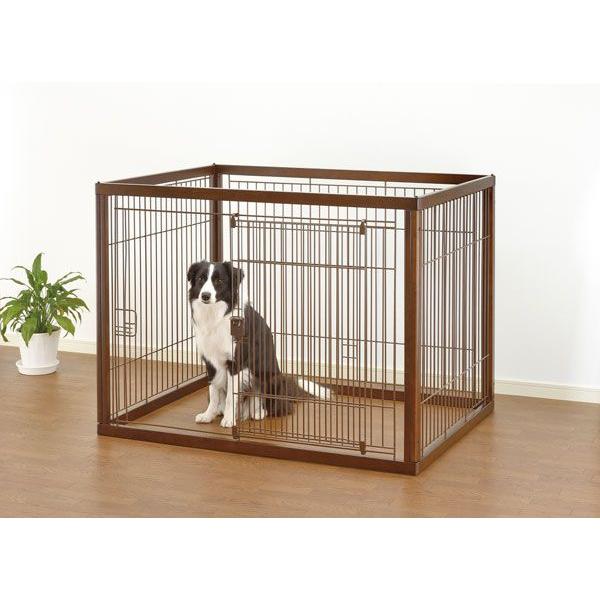 リッチェル（Richell） 木製 ペットサークル 120-90 ダークブラウン