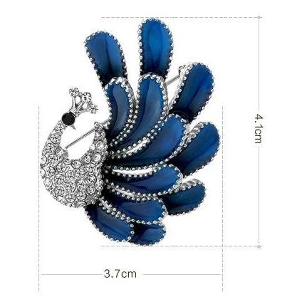 送料無料 お買い得 ブローチ クジャク 孔雀 キラキラ ラインストーン