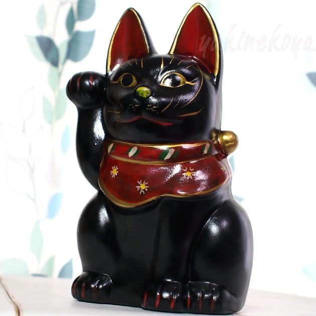 古色三河 招き猫 大正ロマンの復刻版 レトロ招き猫 黒猫 大 日本製