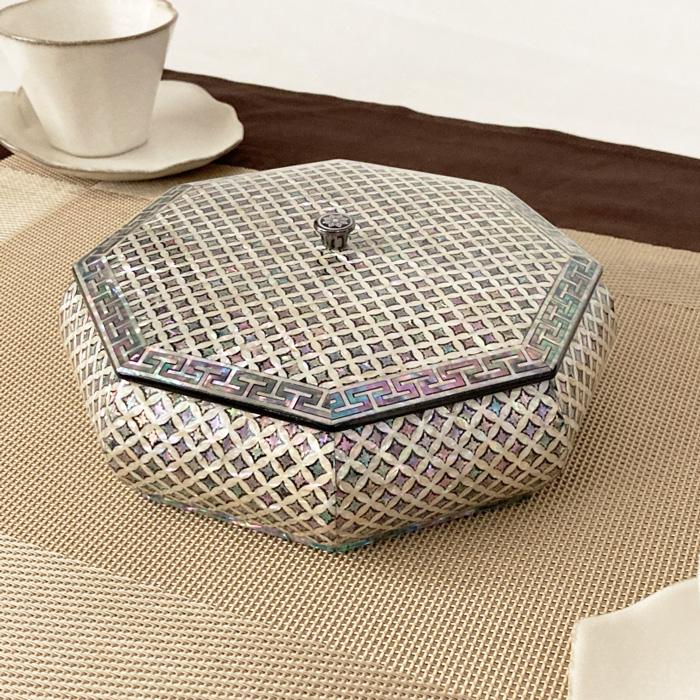 韓国漆螺鈿八角小物入れ菓子器 蝶 : チマチョゴリと韓国雑貨の専門店夢