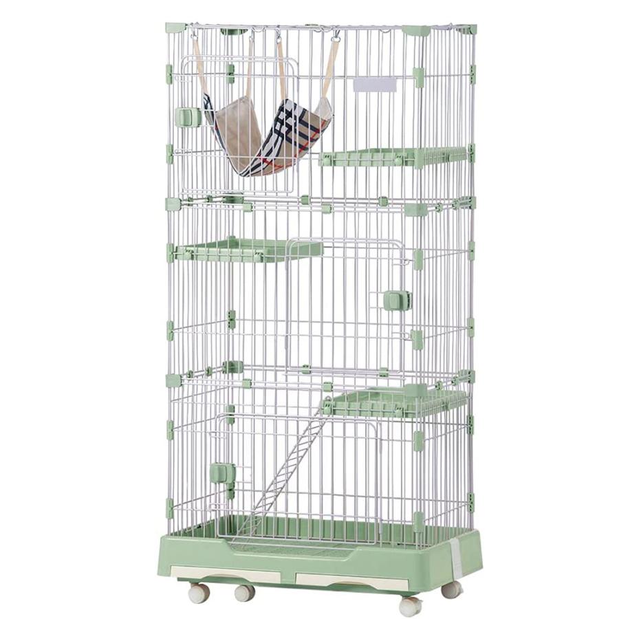 BTM 猫 ケージ キャットケージ 3段 ペットケージ キャスター付 猫