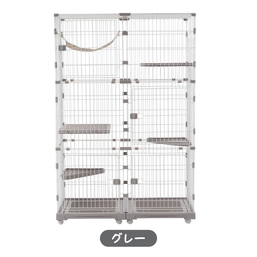 BTM 【掃除しやすいトレー】猫 ケージ キャットケージ 3段 幅広設計