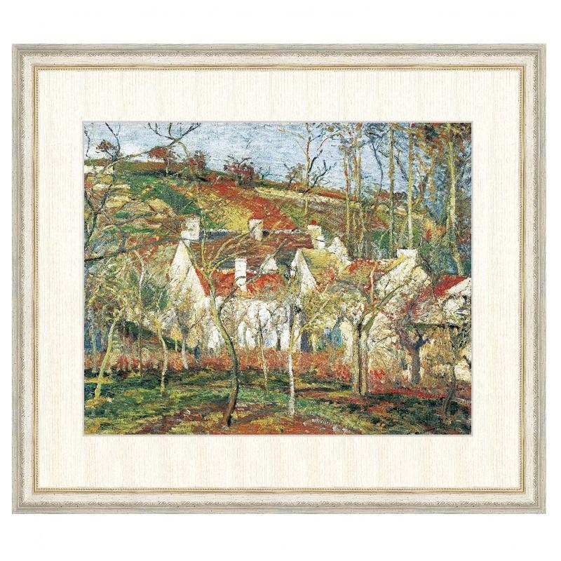 世界の名画 カミーユ・ピサロ 赤い屋根、冬の効果 F8 [g4-bm194-F8